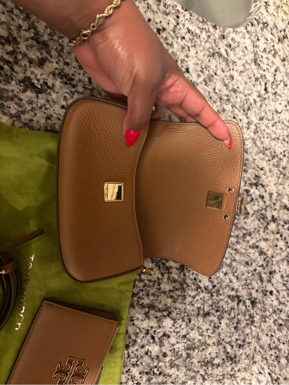 Tory Burch Tan/Brown Leather Crossbody with Card Case - Picture 4 of 13